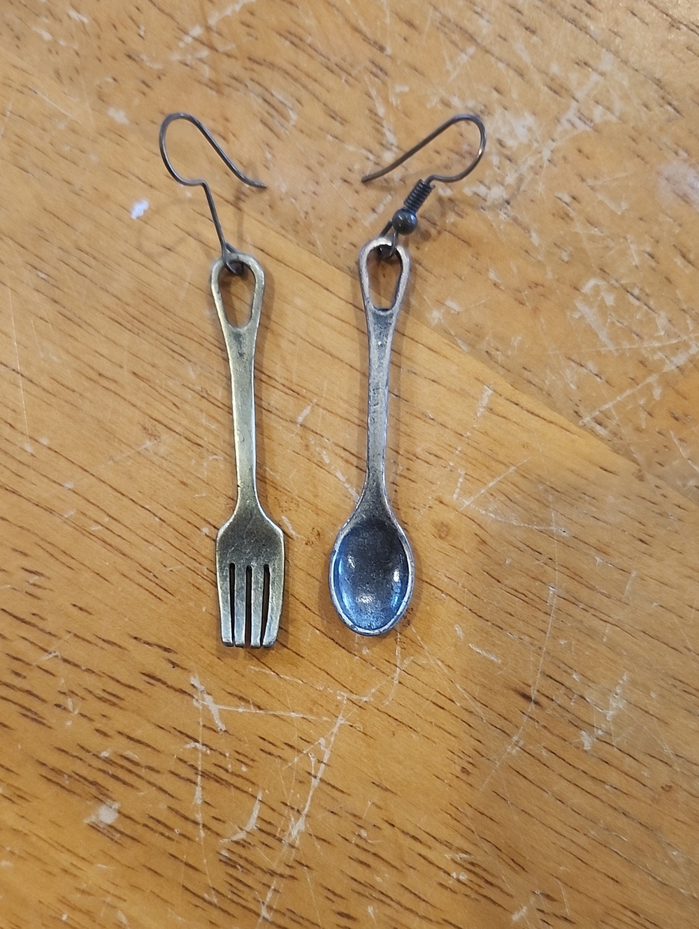 Vintage Fork and Spoon Dangle Earrings - gift for chef or foodie
